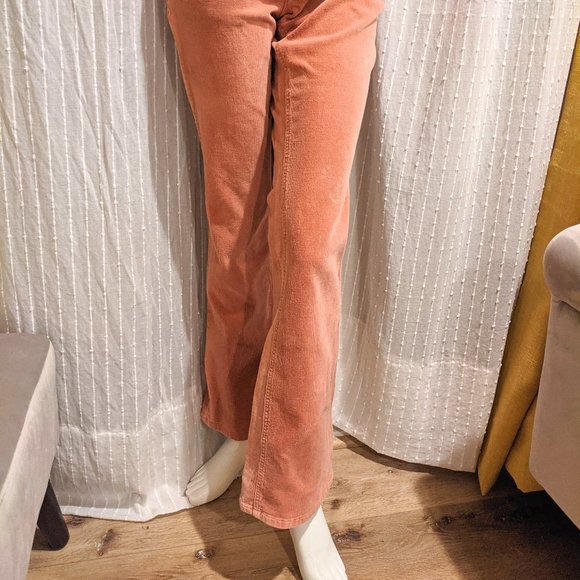Light Pink Salmon Soft Corduroy Bootcut Pants - Picture 2 of 5